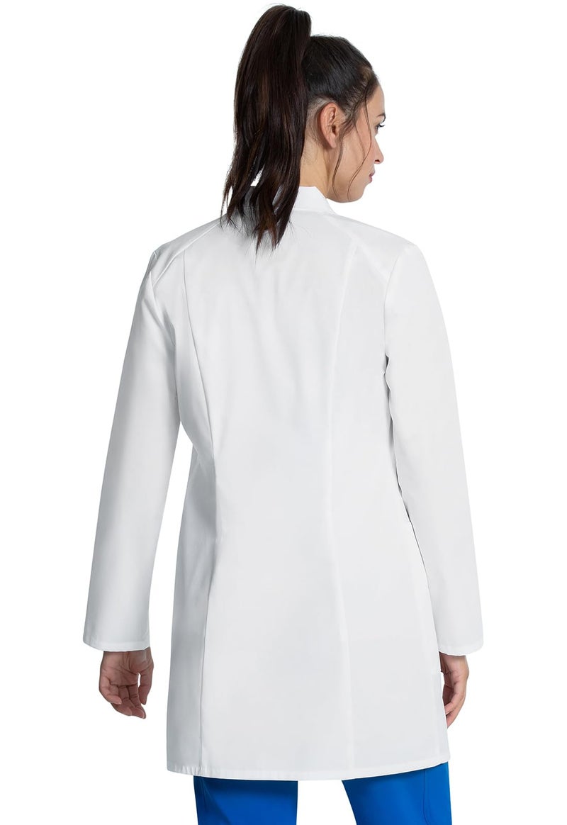 Cherokee Women's Lab Coat Modern Classic Fit 33" & 35" Doctors Coat with 3 Pockets CK452, L, White - Image 5